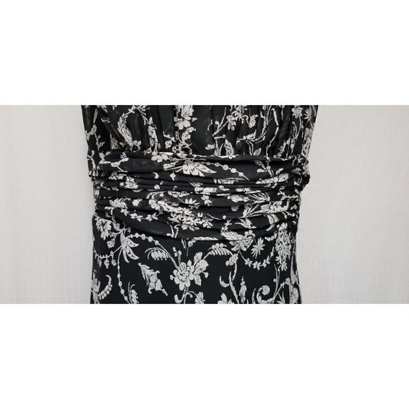 Studio 1940 Black & White Floral Chiffon Maxi/Long Dress 8 - Picture 8 of 9